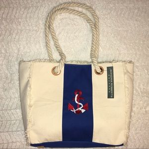 Sondra Roberts Canvas Anchor Tote Ivory